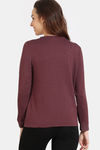 Zivame Viscose Knit Loungewear Top - Tawny Port — thumbnail 4